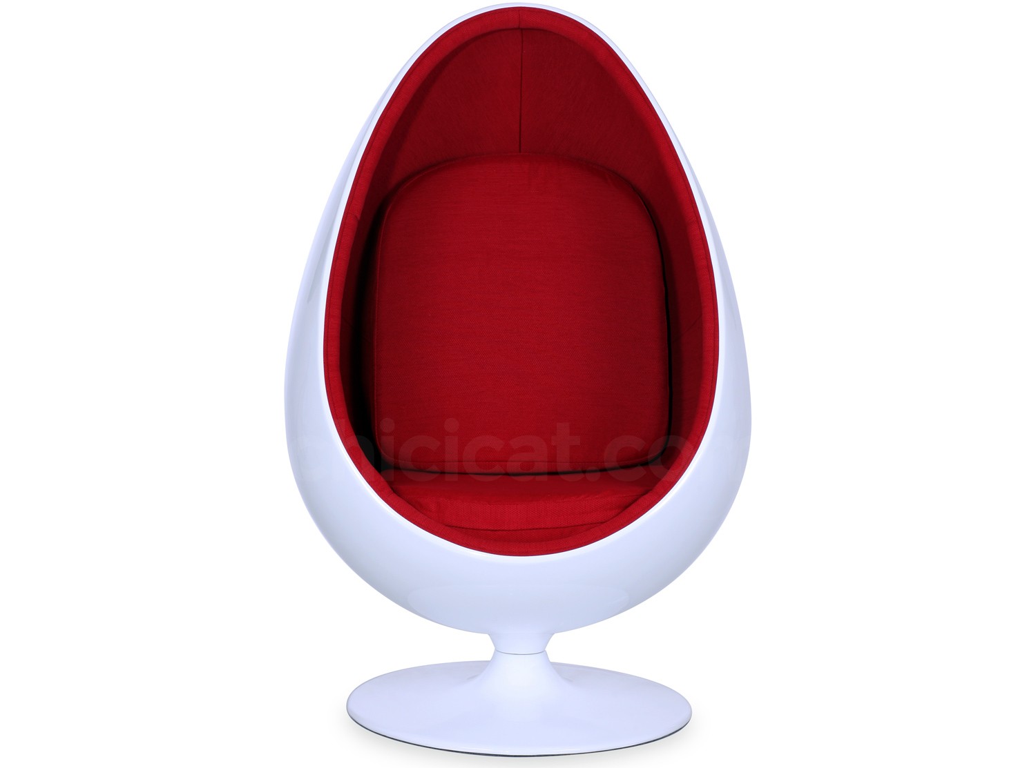 Henrik Thor Larsen's Ovalia Egg Chair in white and red.