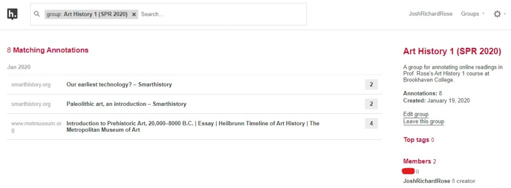 A screenshot showing the groups tool.